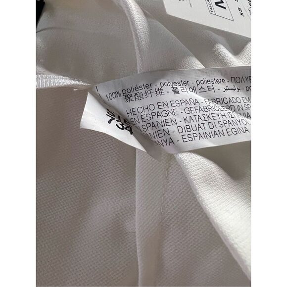 Zara Women's White Dark Oyster Wide-Legged Pants Size Medium NWT - Picture 5 of 6